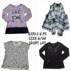GIRLS 4PC LOT  SIZE 6/6X SHIRT LOT